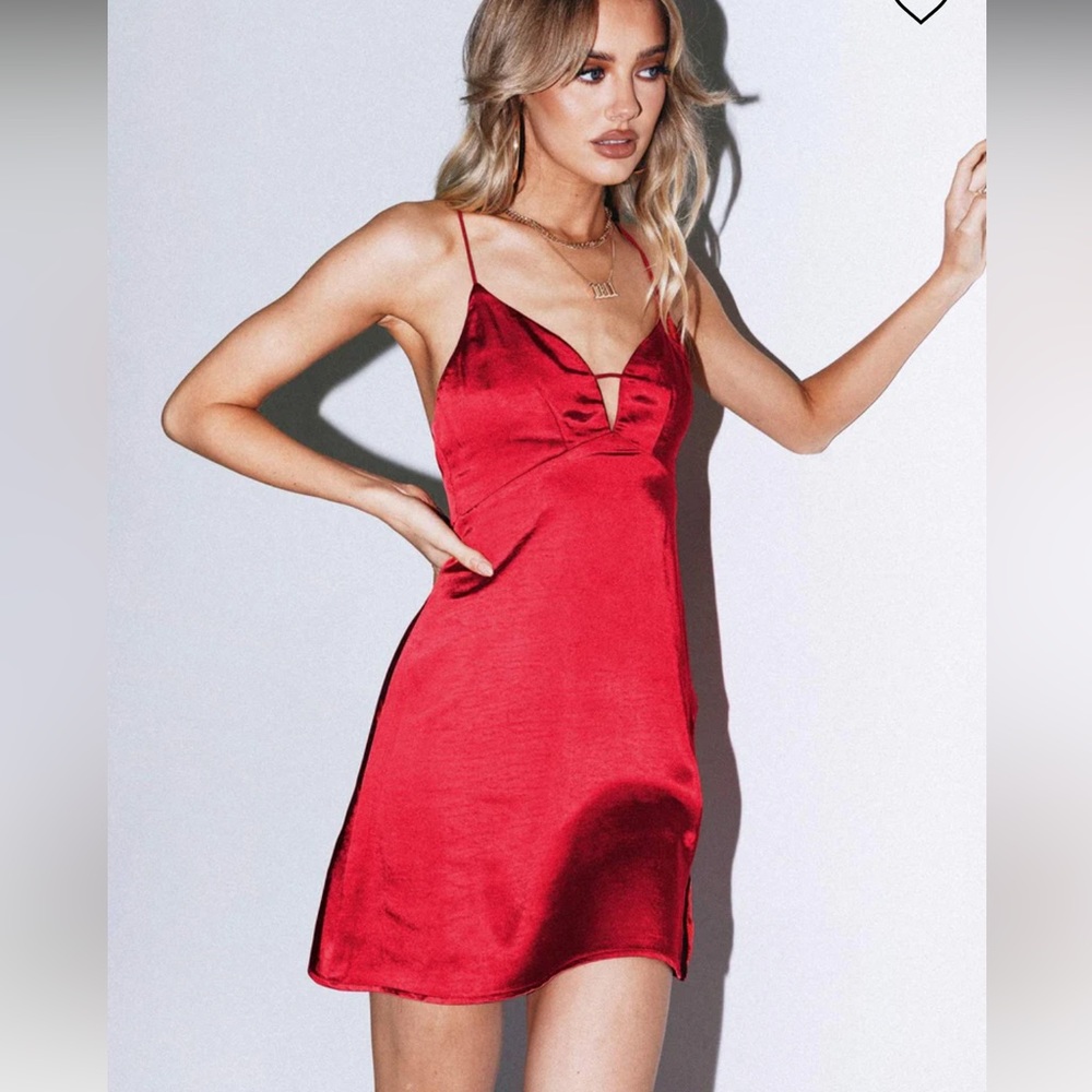 Princess Polly Rosalind Satin Mini Dress Red